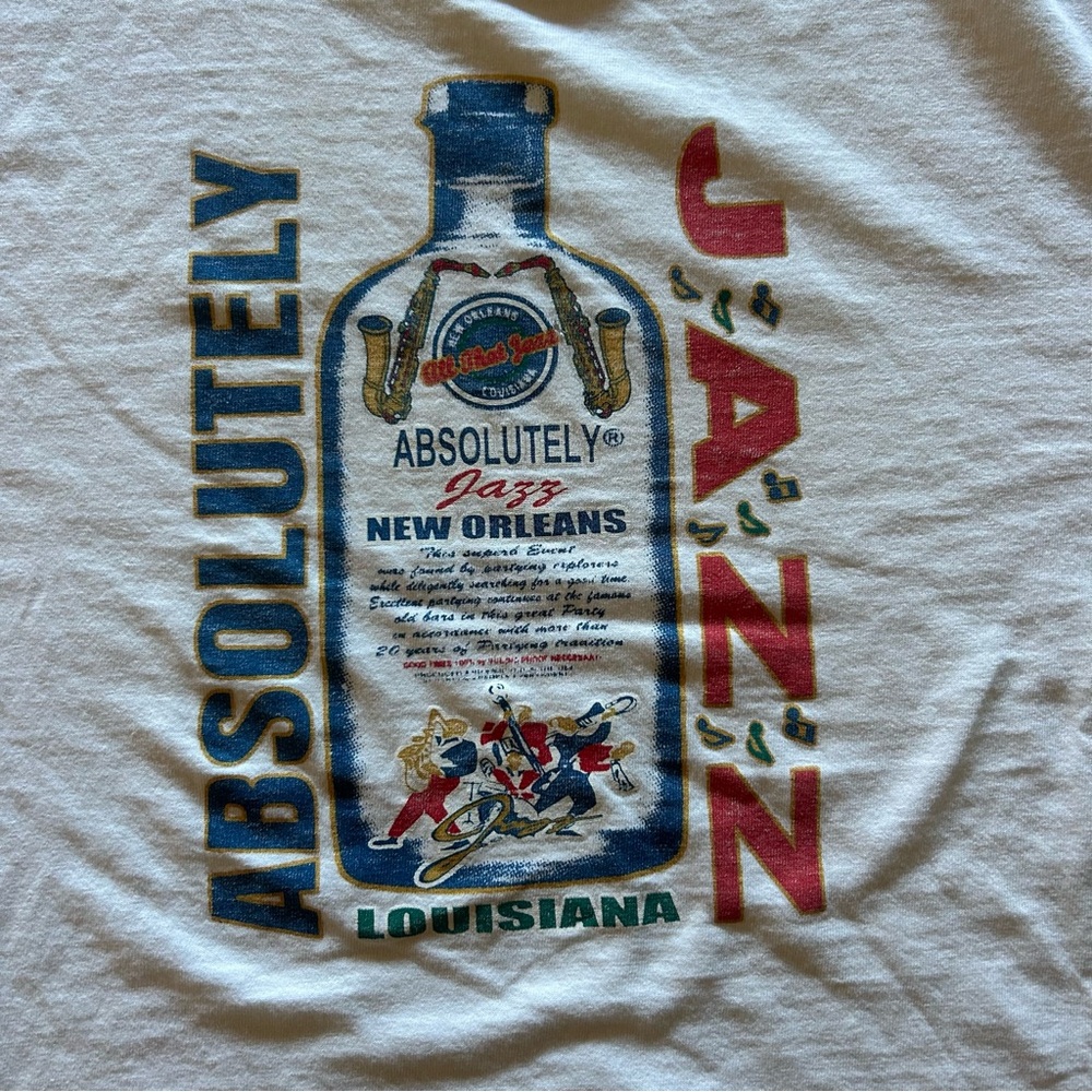 Extremely rare limited Vintage absolut jazz New Orleans tee shirt 1990s